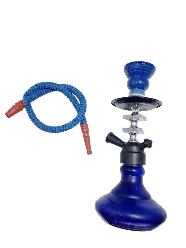 11 inch glass metal hookah blue color