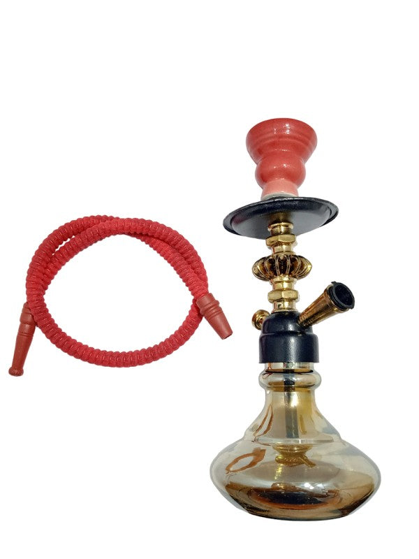 Moksha Glass Metal Hookah 29cm with Hose