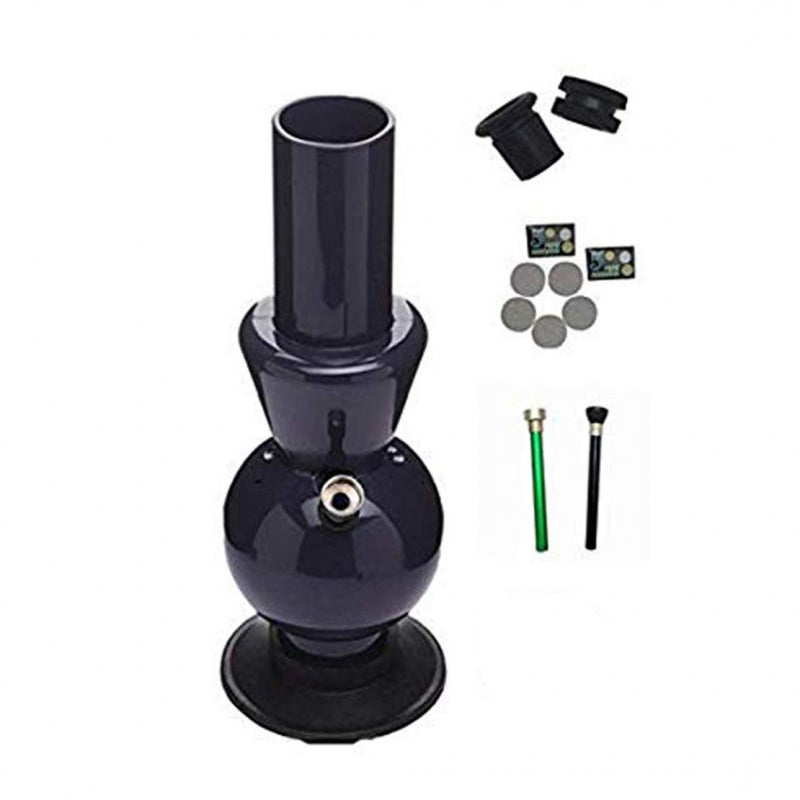 Moksha 12" Acrylic Ice Bong with 2 Shooters, 2 Grommets & 10 SS Screens (Opaque Black Deal) Moksha Bongs