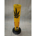 Moksha 12 Inch Bend Leaf Print Acrylic Bong (30cm, Yellow) Moksha Bongs