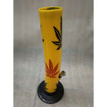 Moksha 12 Inch Bend Leaf Print Acrylic Bong (30cm, Yellow) Moksha Bongs