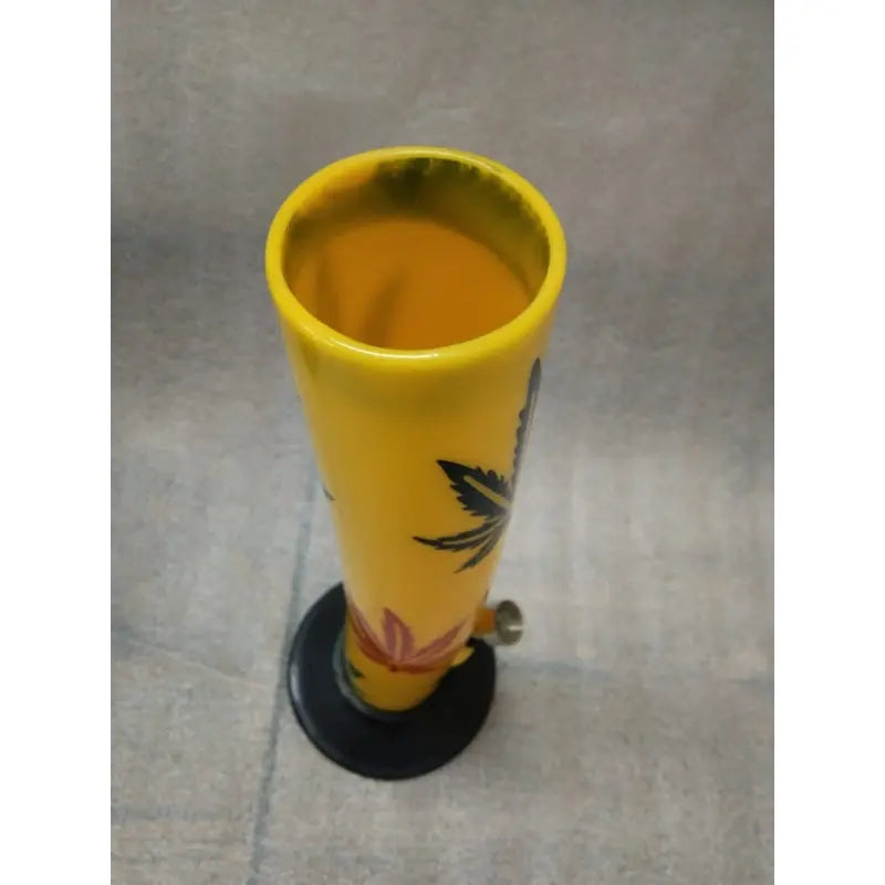 Moksha 12 Inch Bend Leaf Print Acrylic Bong (30cm, Yellow) Moksha Bongs