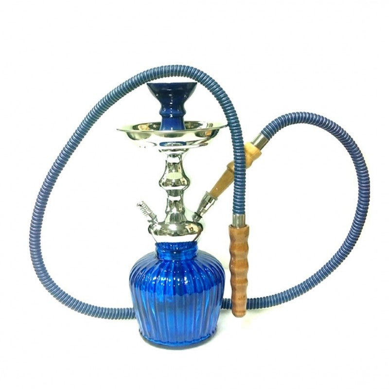 Glass shisha with metal ash catcher