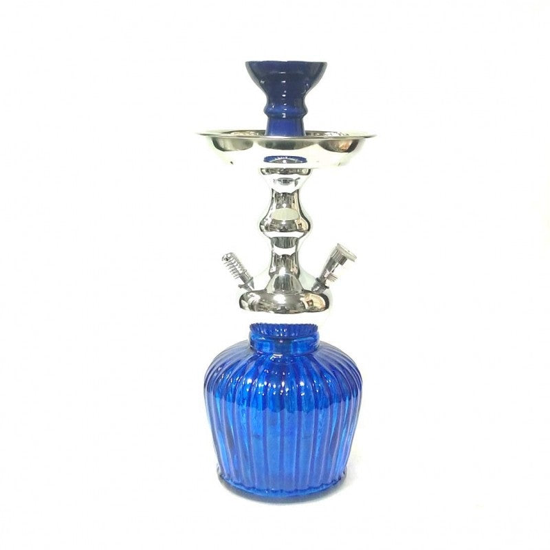 Blue hookah with ceramic bowl