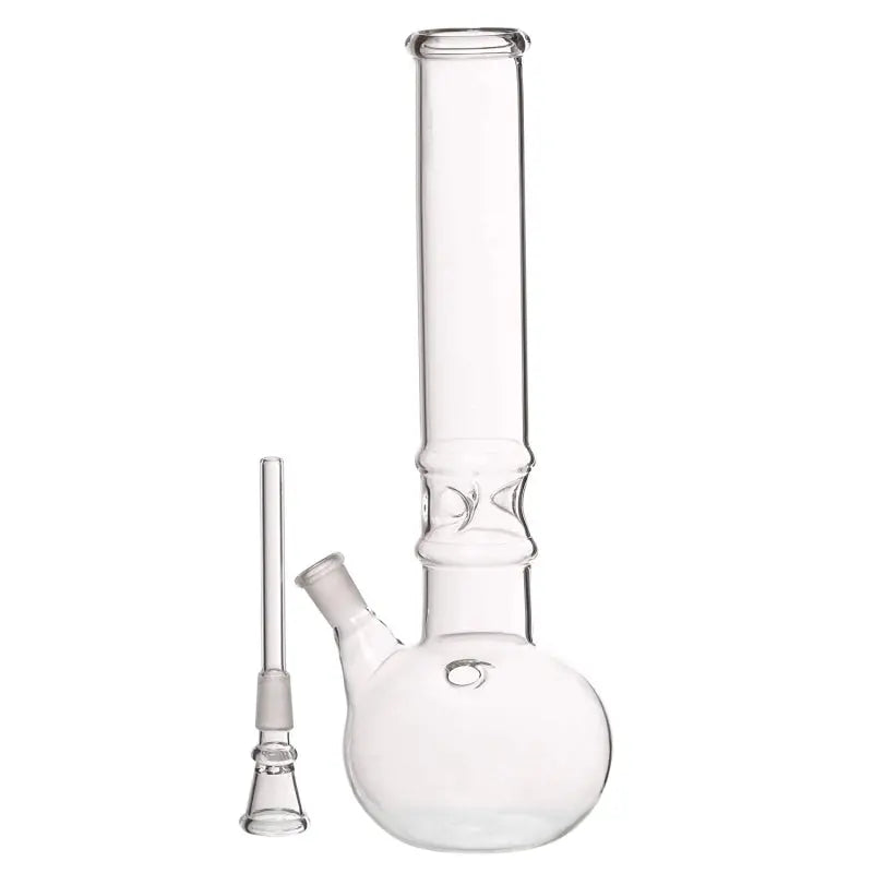 Clear glass ice bong pipe by Moksha – 12 inch premium design