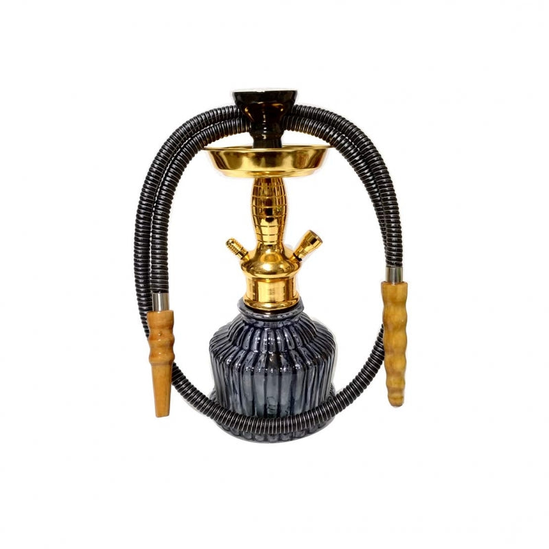 Ceramic bowl hookah with metal ash plate