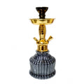 Moksha 12 inch black and golden glass hookah