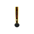 A 12 inch acrylic waterpipe bong with red, yellow, and green rasta colors.