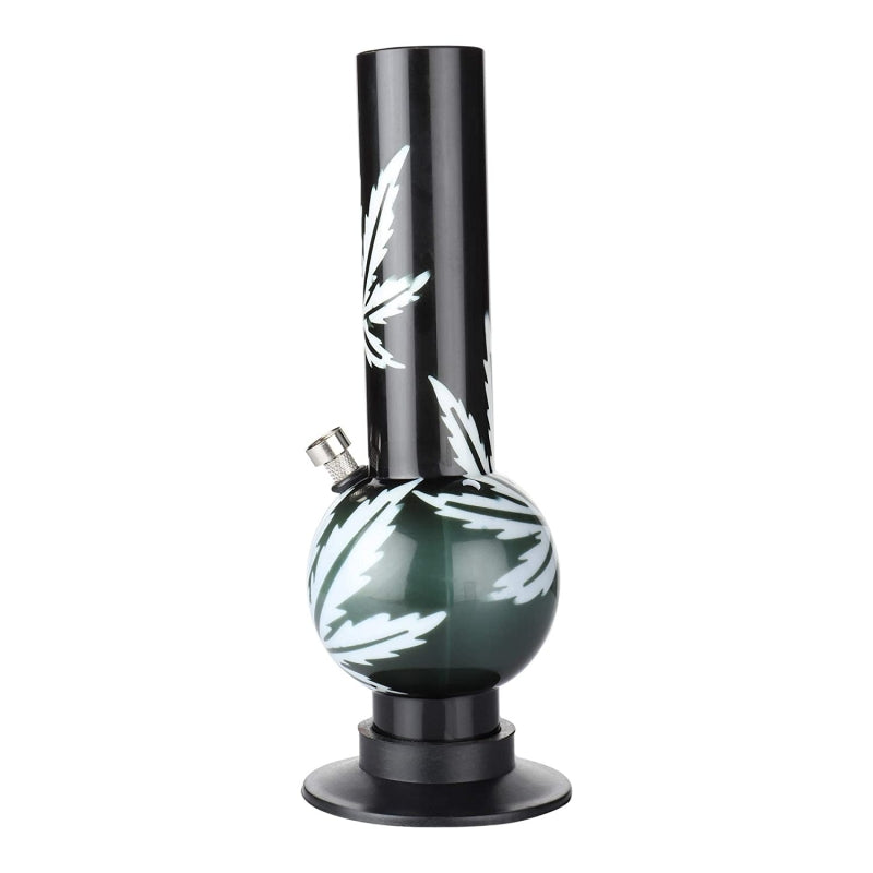 Moksha leaf print acrylic bong