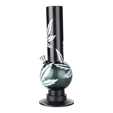 Moksha leaf print acrylic bong