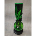 Moksha 12 Inch Leaf Print Acrylic Bong – Single Bulb Design Moksha Bongs