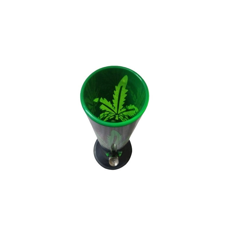 Leaf print waterpipe green