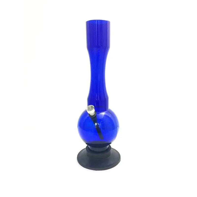 Transparent blue single bulb water bong