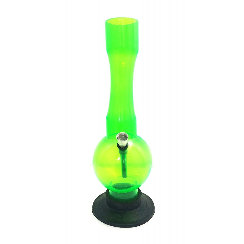 Moksha 12" Single Bulb Acrylic Ice Bong (Transparent Green)