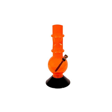 Moksha 12" Single Bulb Acrylic Ice Bong (30cm, Transparent Orange)
