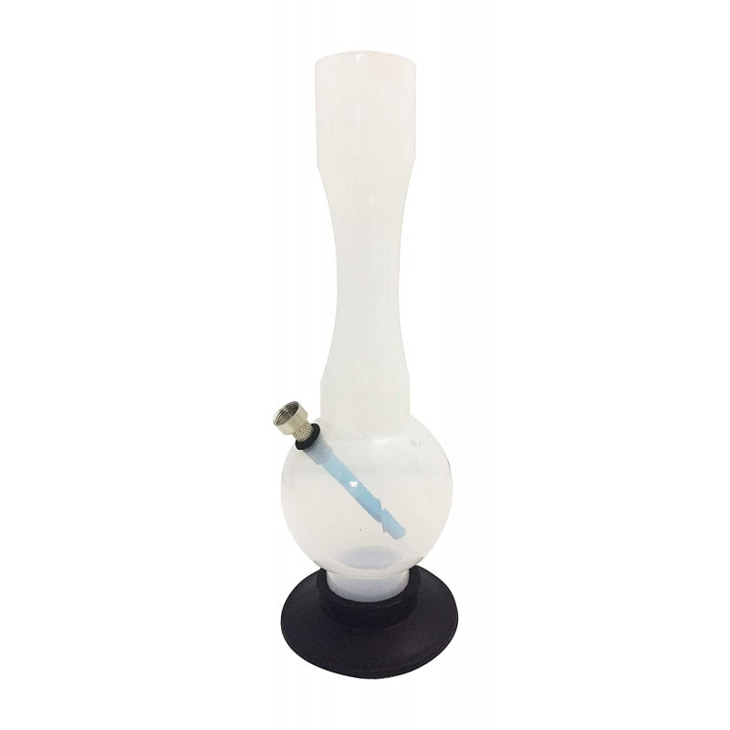 Moksha 12 inch single bulb acrylic ice waterpipe bong (30cm, transparent white)