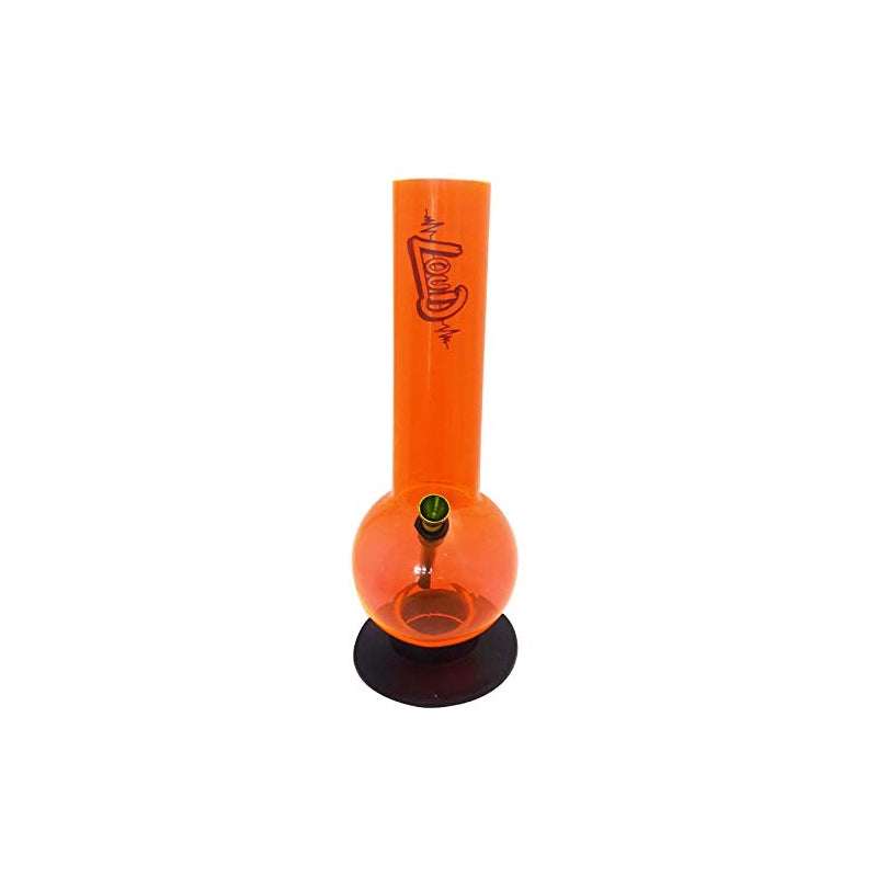Moksha 12 Inch Single Bulb Bent Acrylic Bong – Transparent Orange Moksha Bongs