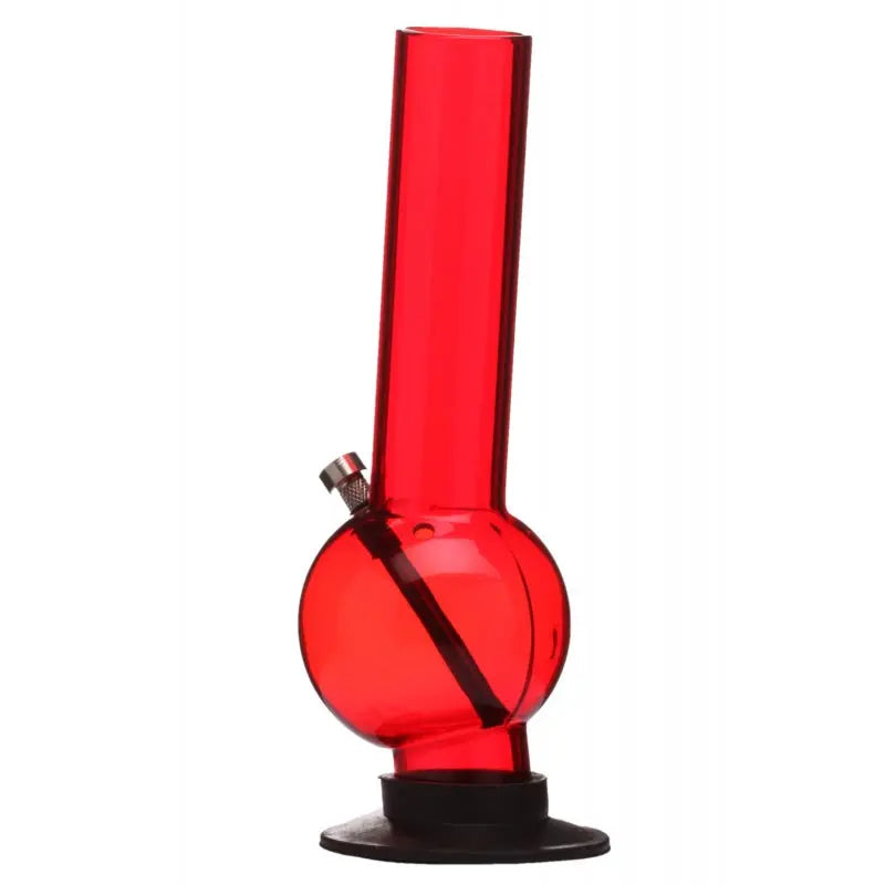 Moksha red bent acrylic bong