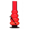 Acrylic water pipe bong in red color with 2 inch shark teeth herb grinder