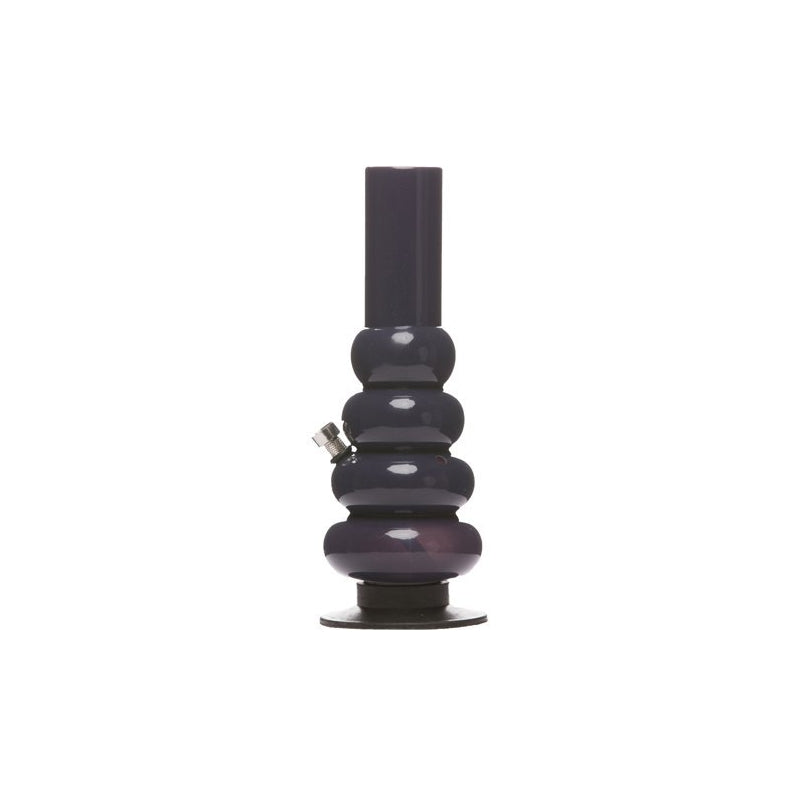 Moksha 12 inch tall acrylic bong (opaque black) with 2 inch 2 part shark teeth acrylic crusher grinder Moksha Bongs