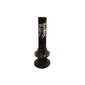 A black acrylic mini disc bulb waterpipe bong with the brand name 'Moksha' written on it.