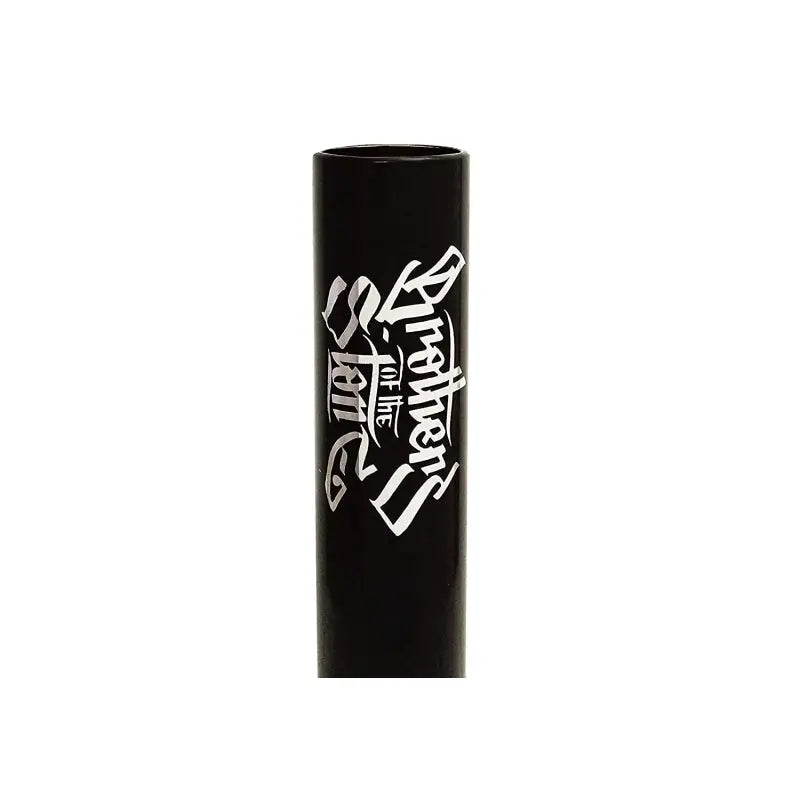 A black acrylic Moksha brand waterpipe bong with white text design.