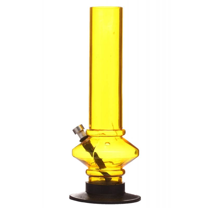 Moksha 12 Inch Tall Acrylic Mini Disc Bulb Water Pipe Bong (30 cm, Transparent Yellow) Moksha Bongs