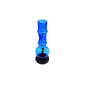 moksha 12 inch tall acrylic waterpipe ice bong. (transparent blue)