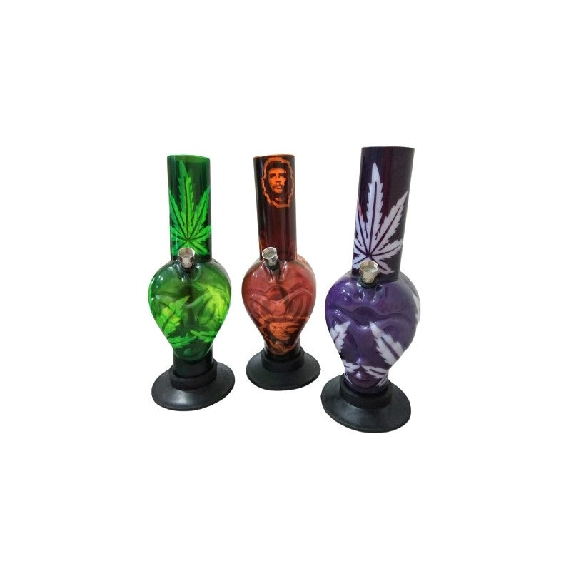 Leaf print acrylic bong