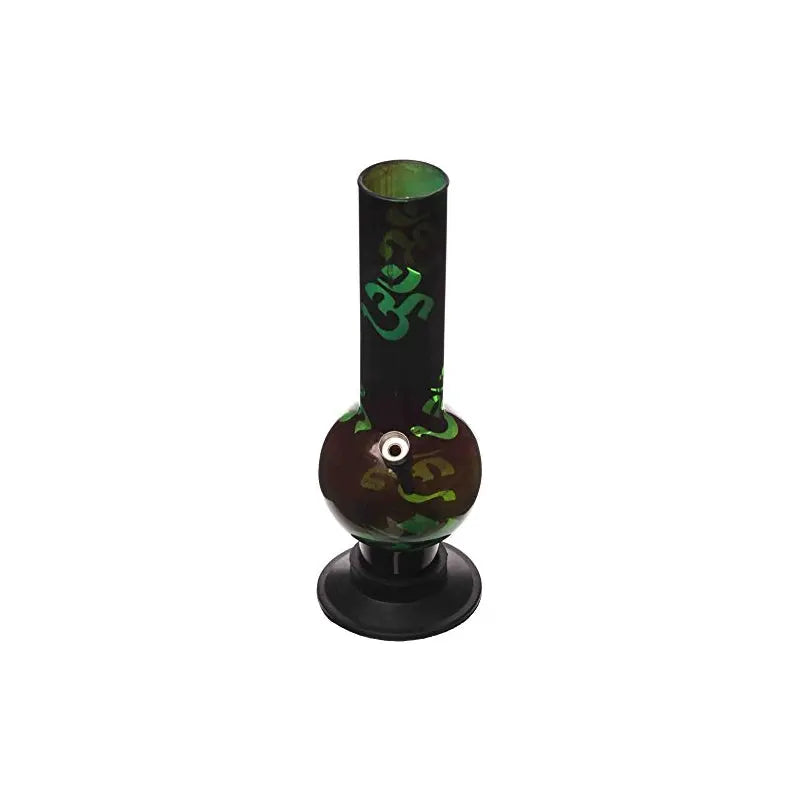 Moksha Om print acrylic bong
Black and green waterpipe