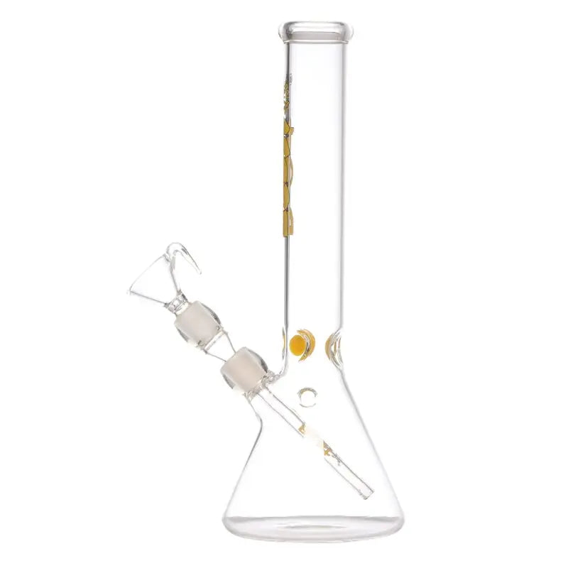 Moksha 12 inch glass ice bong
Oval bulb yellow glass waterpipe