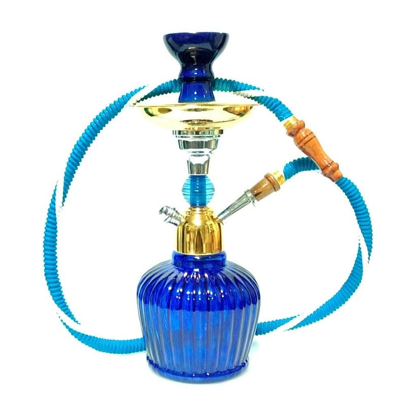 Moksha 12 Inch Blue Glass Hookah