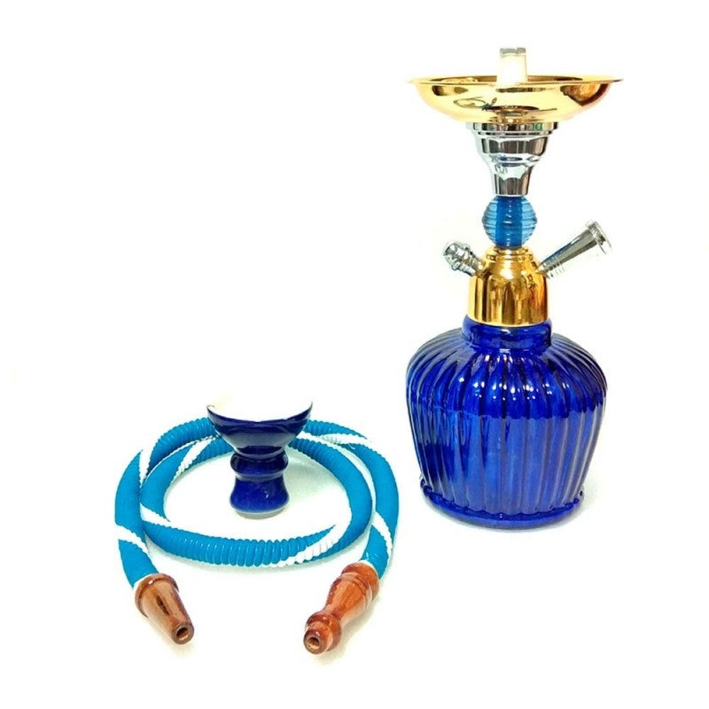 Compact Blue Hookah with Free Flavor
