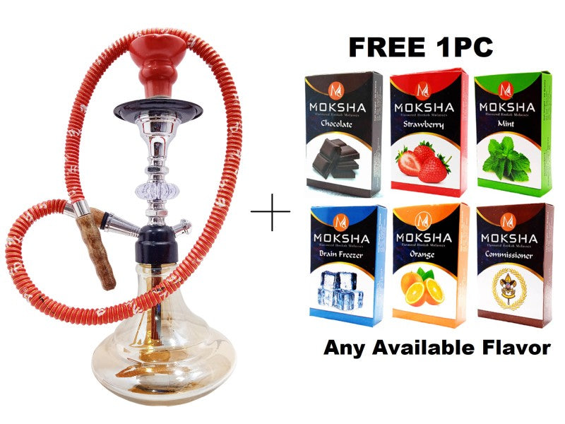 14 inch red glass hookah for smoking