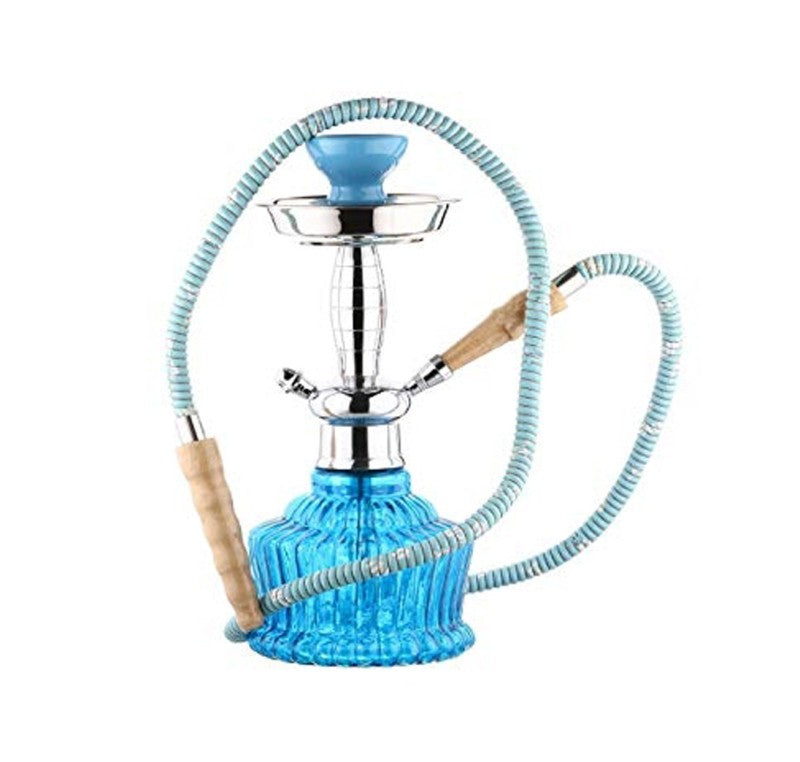 Moksha sky blue glass hookah set
