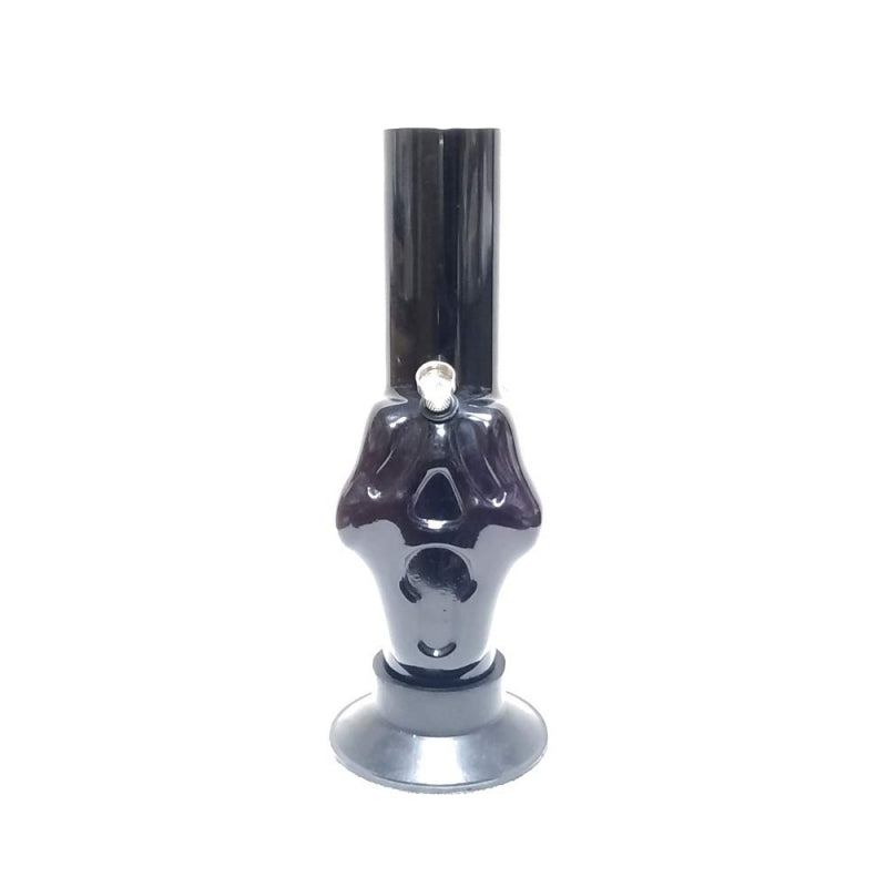 Moksha skull face acrylic bong
12 inch black acrylic water pipe