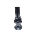 A 12 inch tall opaque black color skull face acrylic water bong.