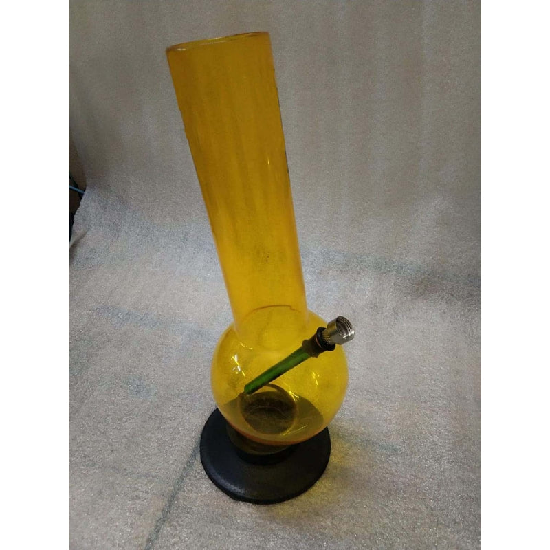 Moksha 12 inch yellow acrylic bong
Transparent yellow bent bong