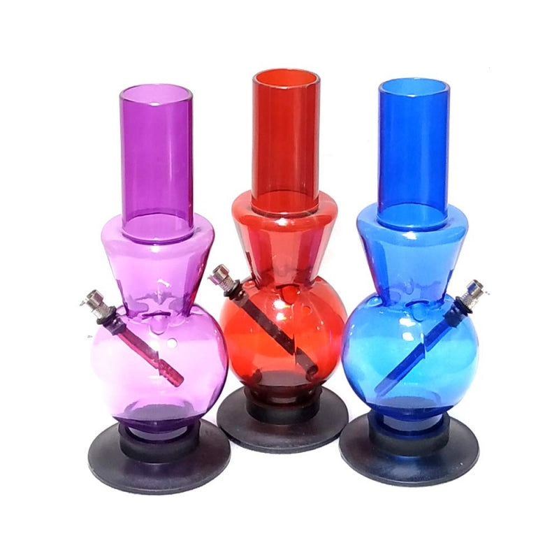 Moksha 12" single bulb acrylic ice bong.(30cm, assorted color)