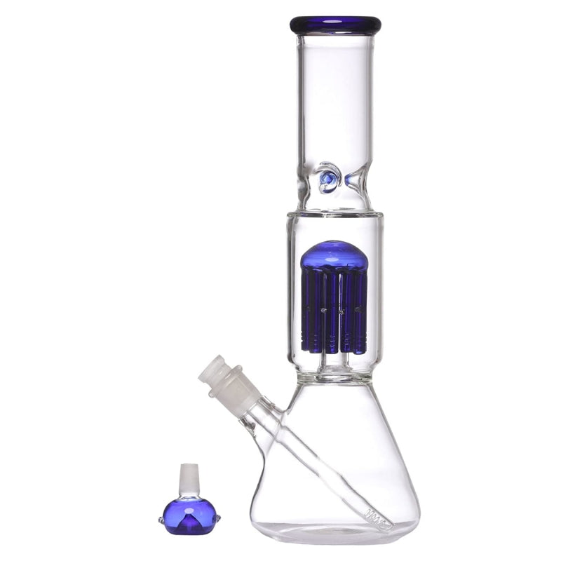 Moksha 14 inch 9 arm tree percolator glass ice bong pipe hookah (35cm, blue) Moksha Bongs