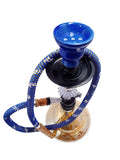 compact blue hookah with herbal flavor