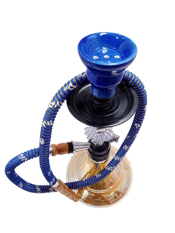 compact blue hookah with herbal flavor