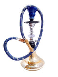 Moksha 14 Inch Blue Glass Metal Hookah + Free 50g Herbal Flavor Moksha Bongs