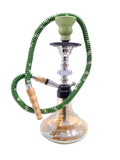 Moksha 14 inch green glass metal hookah front view