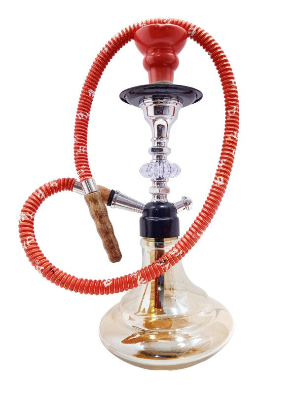 moksha glass metal hookah 35cm red