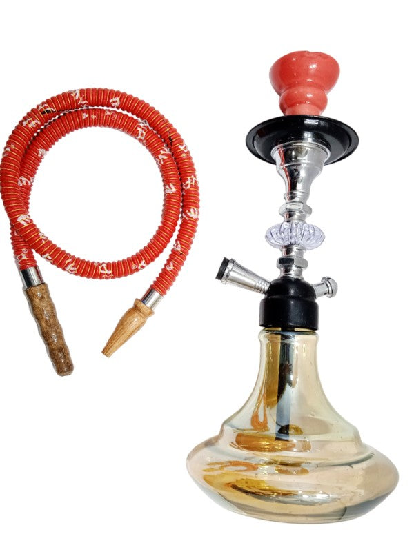 smoking hookah red color metal stem


