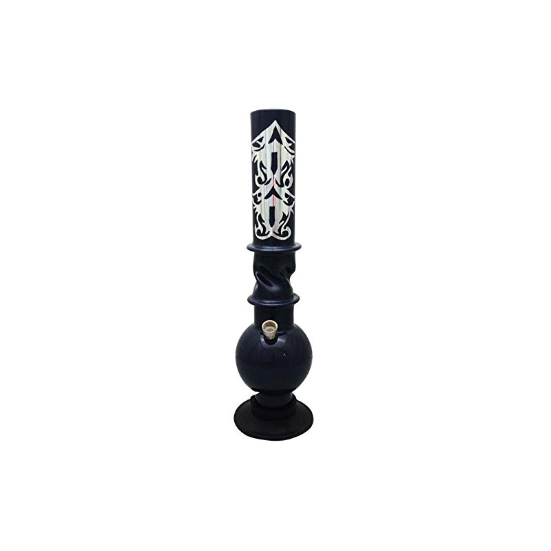 Moksha 14-inch single bulb acrylic ice water bong (35cm, black)
