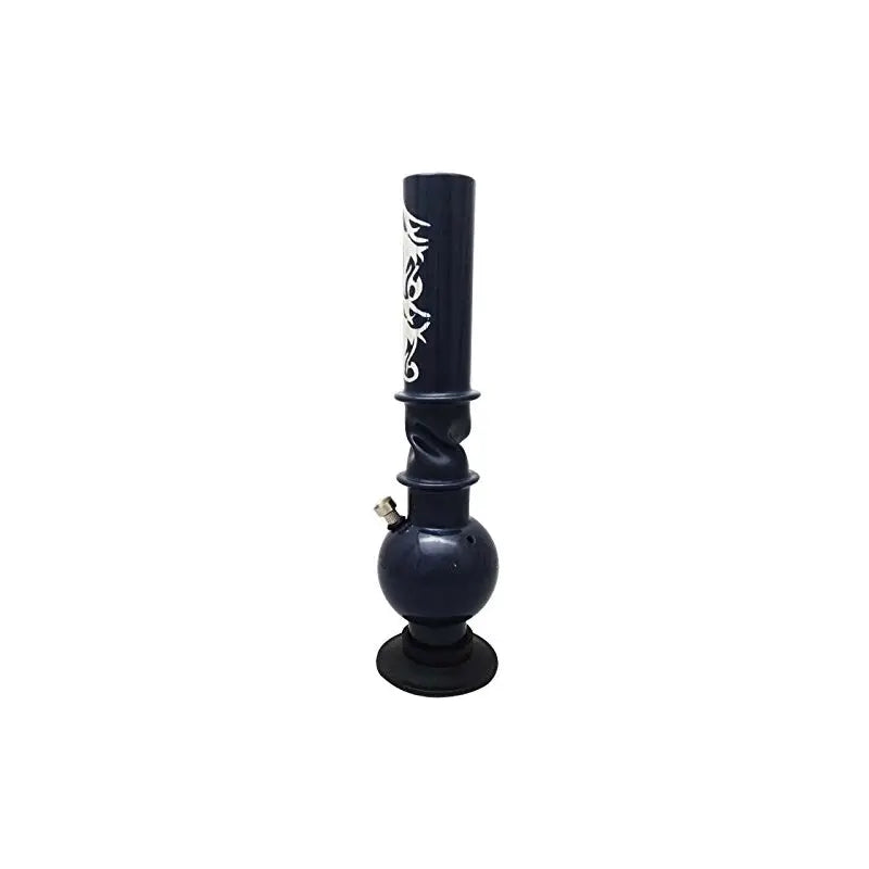moksha 14 inch black single bulb acrylic bong front view