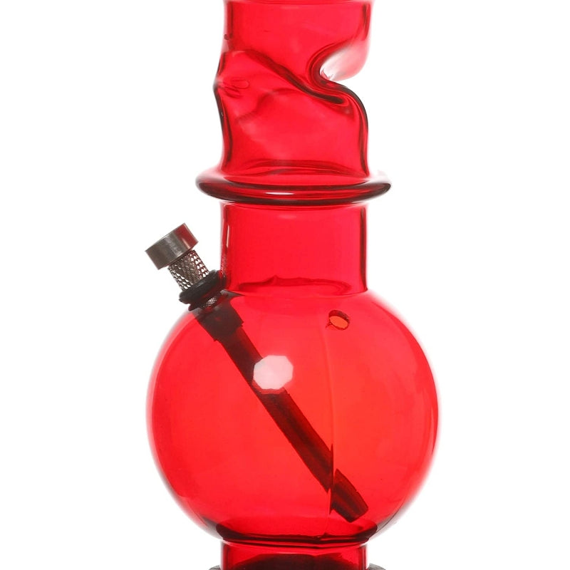 moksha 14-inch single bulb acrylic ice water bong (35cm, red)