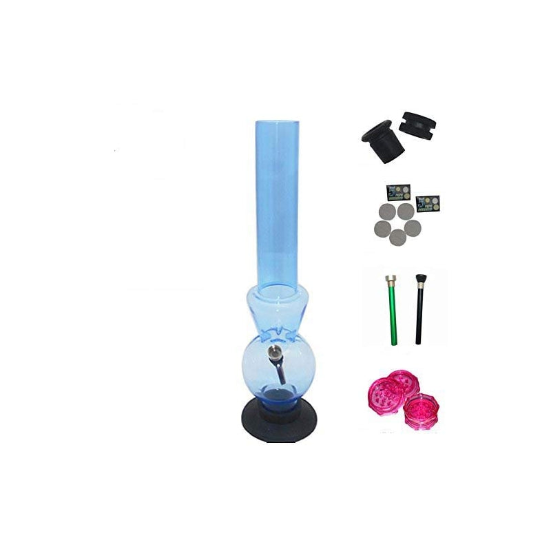 16 inch acrylic bong with two metal shooters and silicone grommets